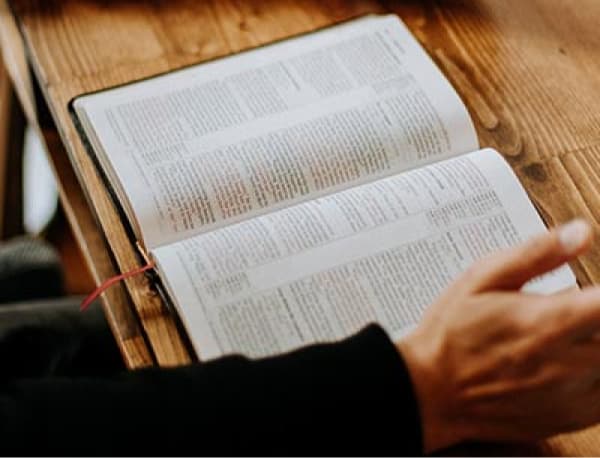 A person reading the Bible